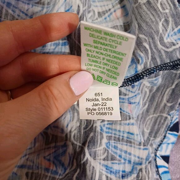 Lilly Pulitzer Low Tide Navy Blue Sails and Stripes Dev Tank Top Size XS - Picture 8 of 8